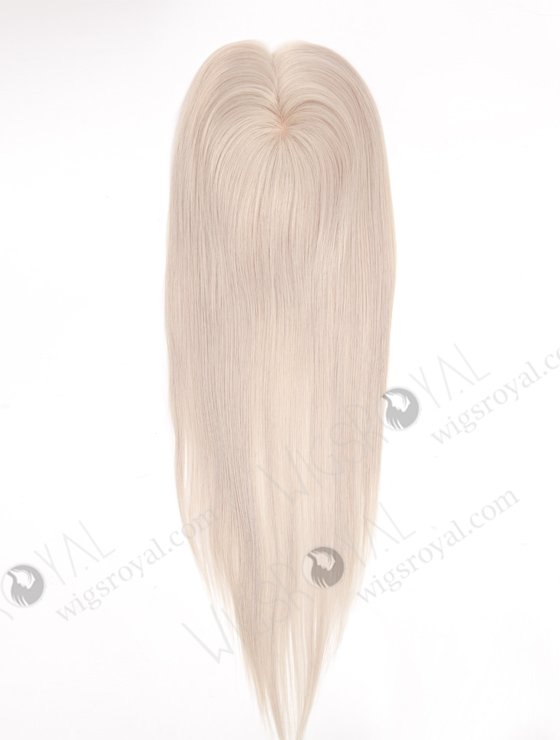 In Stock 2.75"*5.25" European Virgin Hair 20" Straight Silver Color Monofilament Hair Topper Topper-168-24597