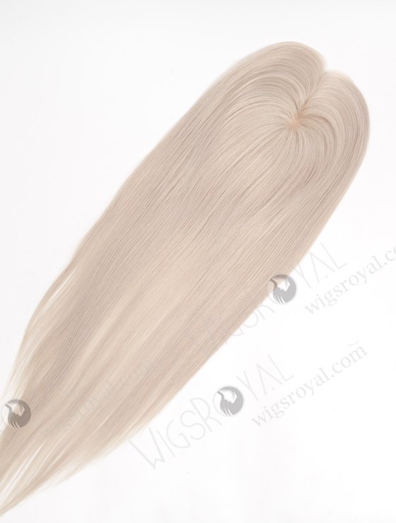 In Stock 2.75"*5.25" European Virgin Hair 20" Straight Silver Color Monofilament Hair Topper Topper-168-24598