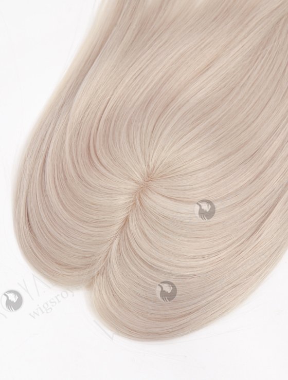 In Stock 2.75"*5.25" European Virgin Hair 20" Straight Silver Color Monofilament Hair Topper Topper-168-24600