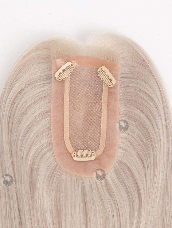 In Stock 2.75"*5.25" European Virgin Hair 20" Straight Silver Color Monofilament Hair Topper Topper-168-24601