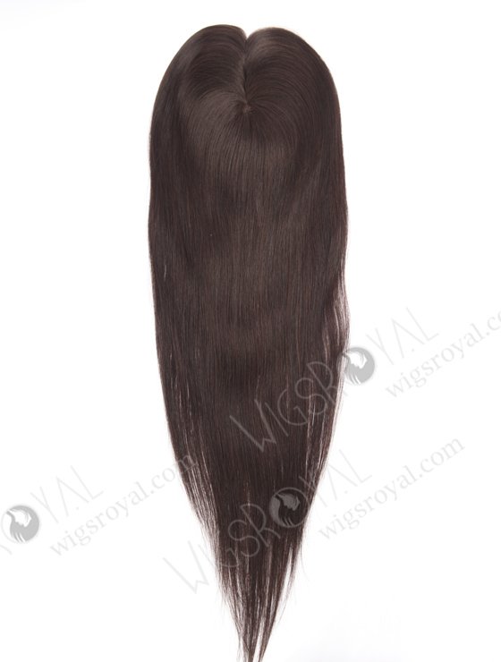 In Stock 2.75"*5.25" European Virgin Hair 20" Straight 2# Color Monofilament Hair Topper Topper-172-24646