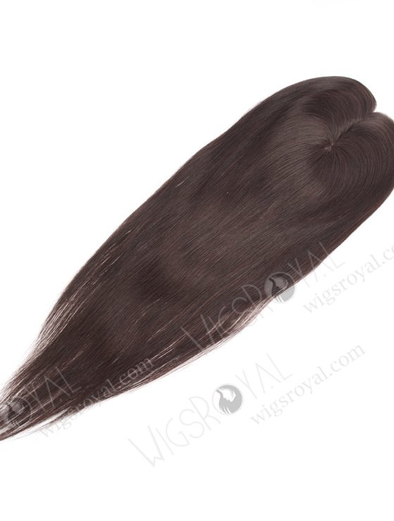 In Stock 2.75"*5.25" European Virgin Hair 20" Straight 2# Color Monofilament Hair Topper Topper-172-24647