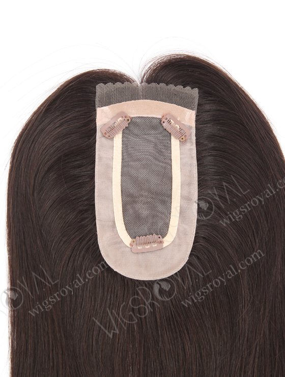 In Stock 2.75"*5.25" European Virgin Hair 20" Straight 2# Color Monofilament Hair Topper Topper-172-24649