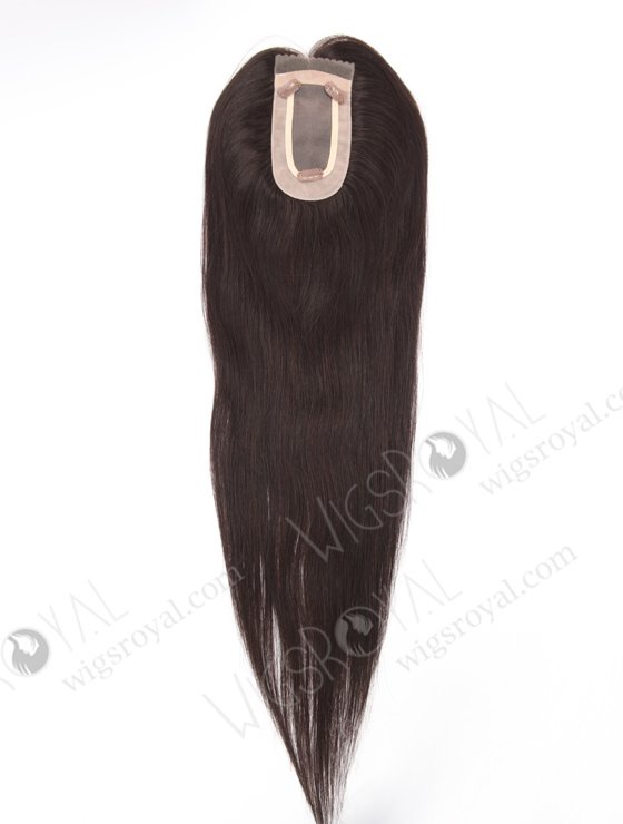 In Stock 2.75"*5.25" European Virgin Hair 20" Straight 2# Color Monofilament Hair Topper Topper-172-24650