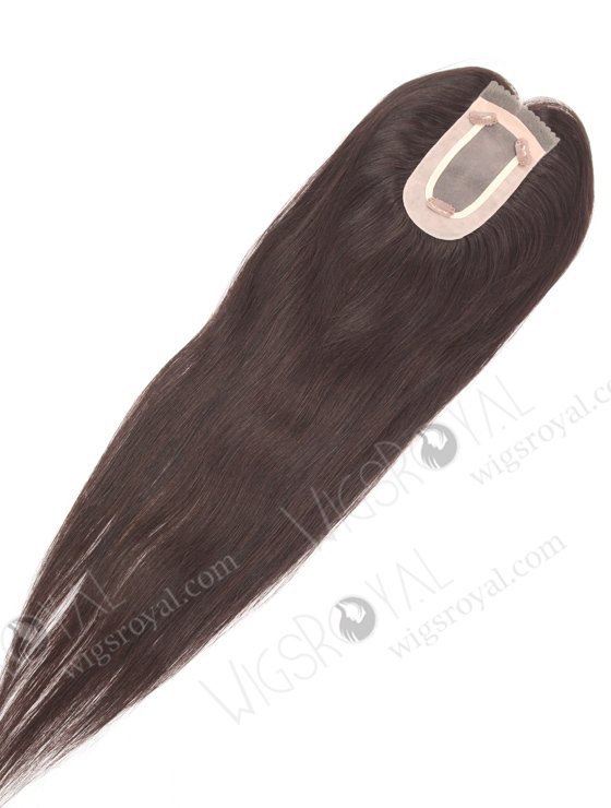 In Stock 2.75"*5.25" European Virgin Hair 20" Straight 2# Color Monofilament Hair Topper Topper-172-24652