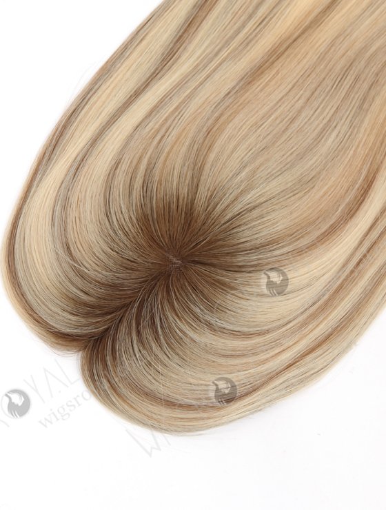 In Stock 2.75"*5.25" European Virgin Hair 20" Straight T9/60# With 9# Highlights Color Monofilament Hair Topper Topper-166-24674