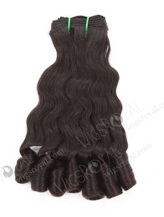 In Stock 5A Peruvian Virgin Hair 14" Double Drawn Wavy With Curl Tip Natural Color Machine Weft SM-6162-24737