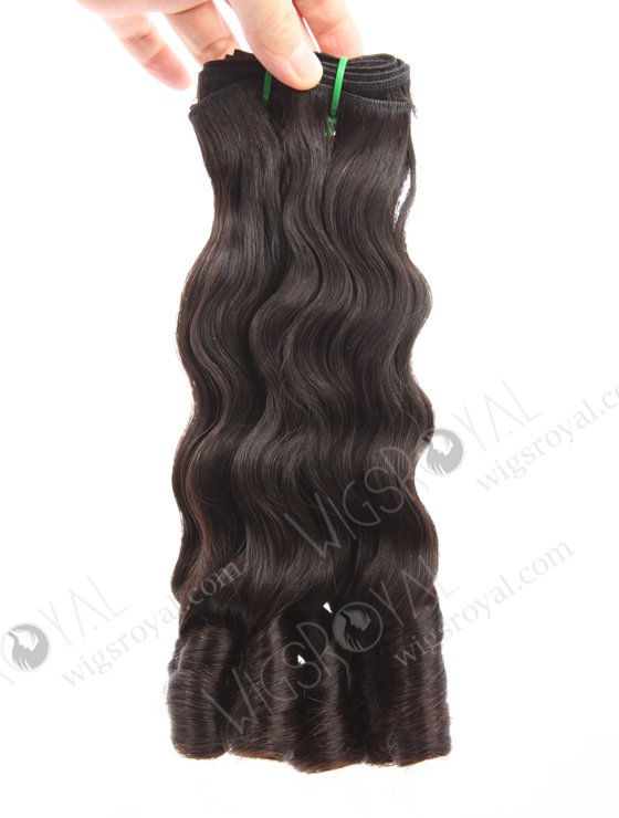 In Stock 5A Peruvian Virgin Hair 14" Double Drawn Wavy With Curl Tip Natural Color Machine Weft SM-6162-24739
