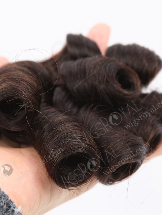 In Stock 5A Peruvian Virgin Hair 14" Double Drawn Wavy With Curl Tip Natural Color Machine Weft SM-6162-24742