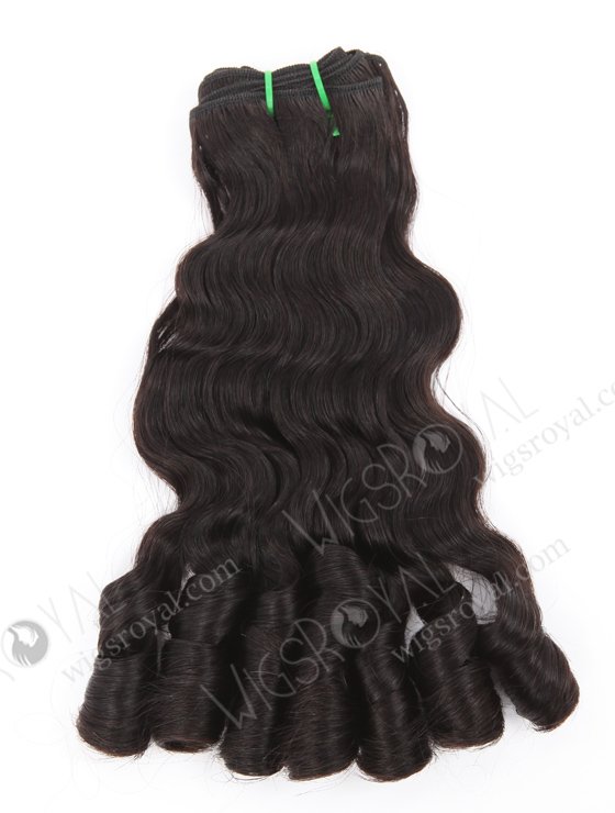 In Stock 5A Peruvian Virgin Hair 14" Double Drawn Wavy With Curl Tip 1b# Color Machine Weft SM-6163-24727