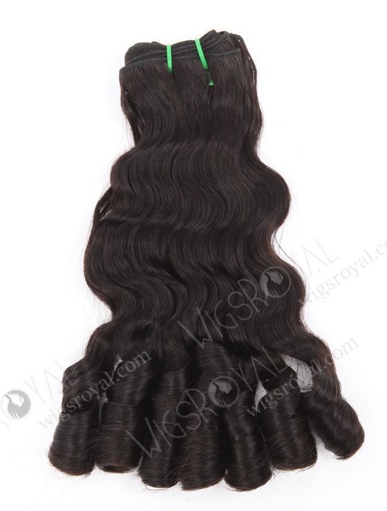 In Stock 5A Peruvian Virgin Hair 14" Double Drawn Wavy With Curl Tip 1b# Color Machine Weft SM-6163