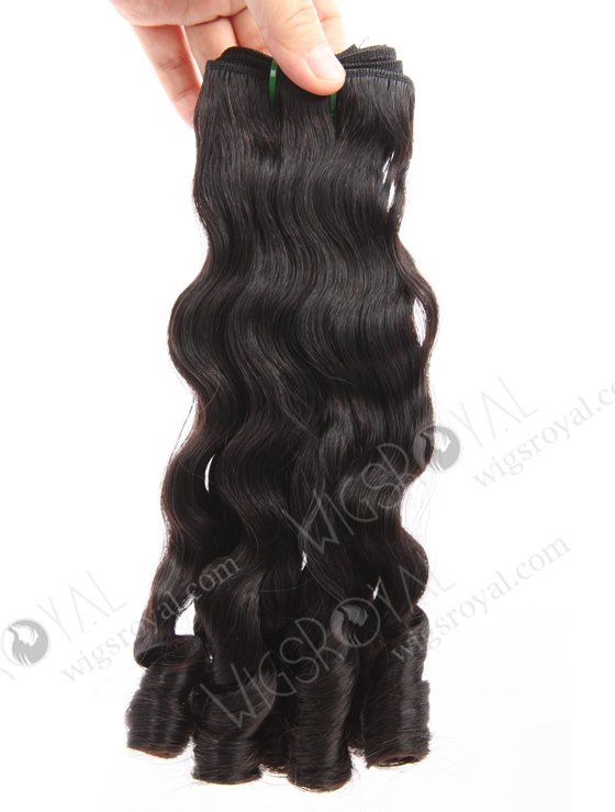 In Stock 5A Peruvian Virgin Hair 14" Double Drawn Wavy With Curl Tip 1b# Color Machine Weft SM-6163-24731