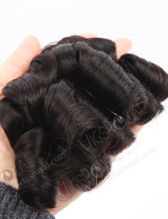 In Stock 5A Peruvian Virgin Hair 14" Double Drawn Wavy With Curl Tip 1b# Color Machine Weft SM-6163