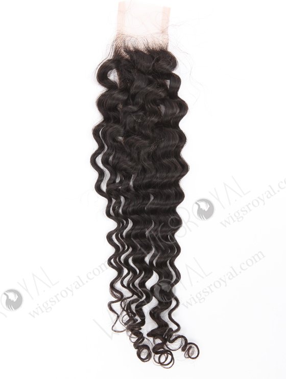 In Stock Indian Remy Hair 14" Deep Curly Natural Color Top Closure STC-412-24762