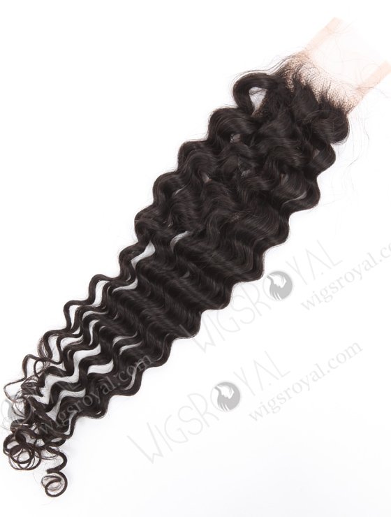 In Stock Indian Remy Hair 14" Deep Curly Natural Color Top Closure STC-412-24761