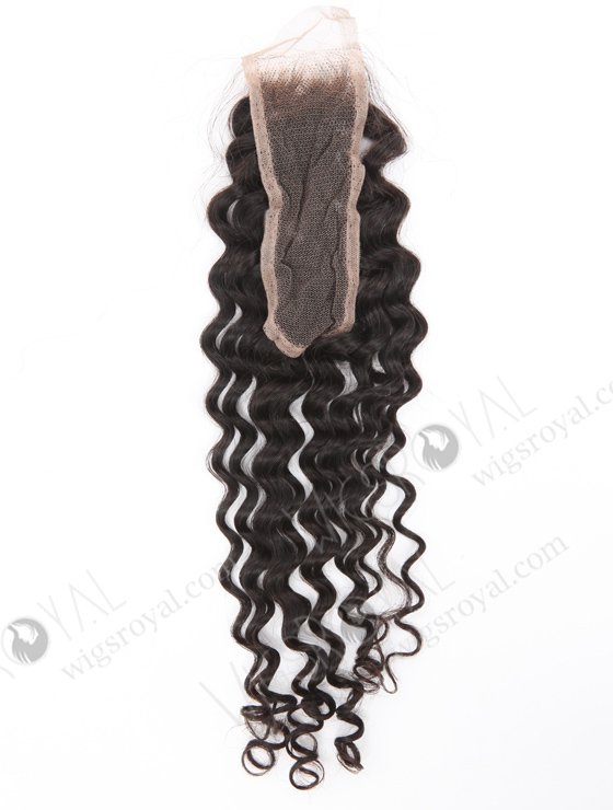 In Stock Indian Remy Hair 14" Deep Curly Natural Color Top Closure STC-412-24766
