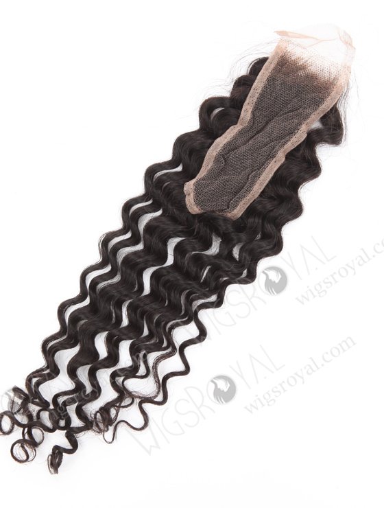 In Stock Indian Remy Hair 14" Deep Curly Natural Color Top Closure STC-412-24765