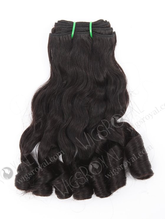 In Stock 5A Peruvian Virgin Hair 12" Double Drawn Wavy With Curl Tip 1b# Color Machine Weft SM-6164-24718