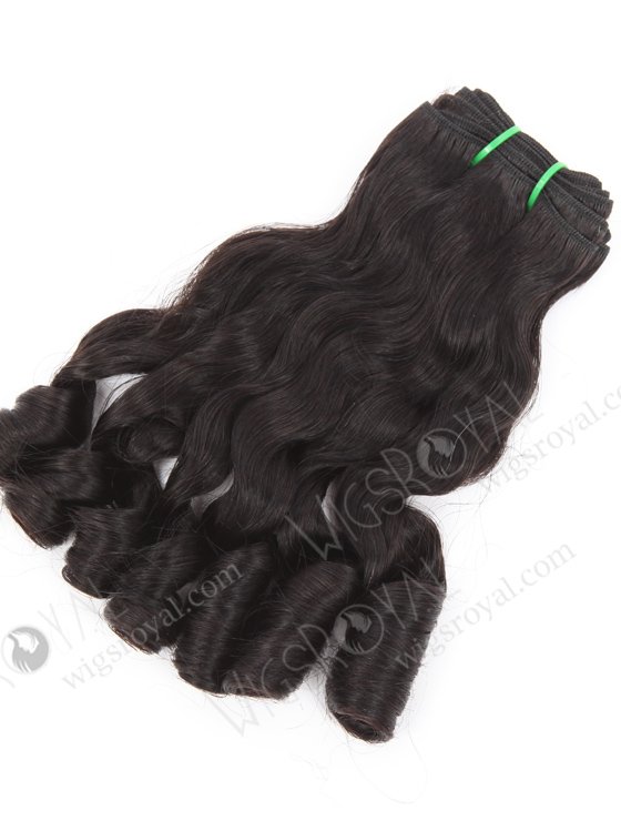 In Stock 5A Peruvian Virgin Hair 12" Double Drawn Wavy With Curl Tip 1b# Color Machine Weft SM-6164-24719