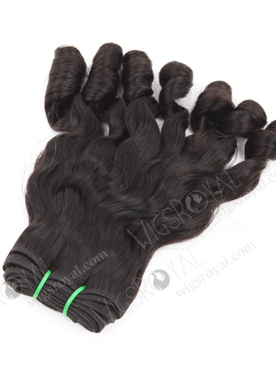 In Stock 5A Peruvian Virgin Hair 12" Double Drawn Wavy With Curl Tip 1b# Color Machine Weft SM-6164-24721