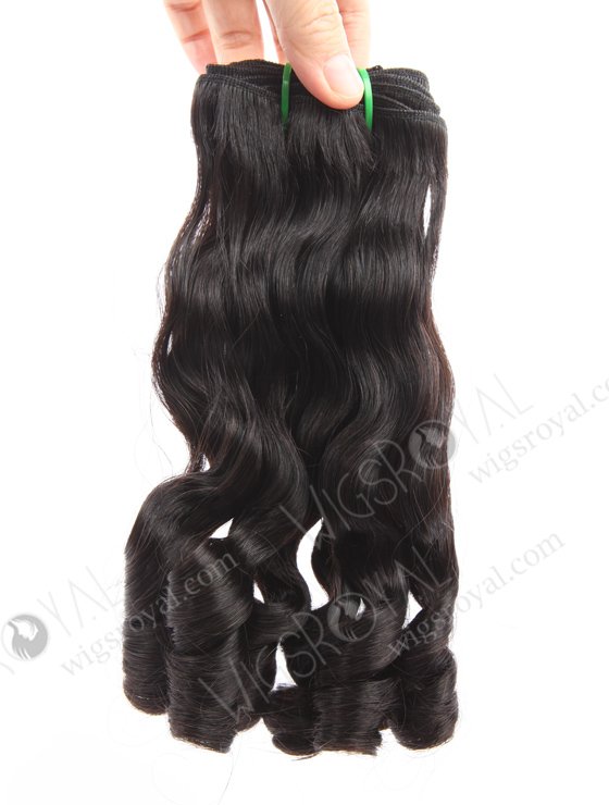 In Stock 5A Peruvian Virgin Hair 12" Double Drawn Wavy With Curl Tip 1b# Color Machine Weft SM-6164-24723