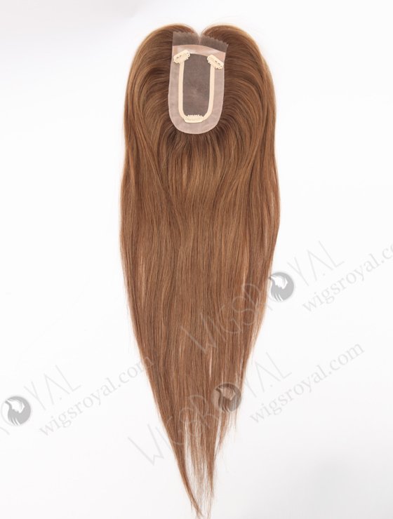 In Stock 2.75"*5.25" European Virgin Hair 16" Straight 8a#/4#/9# Highlights, Roots 4# Color Monofilament Hair Topper Topper-164-24793