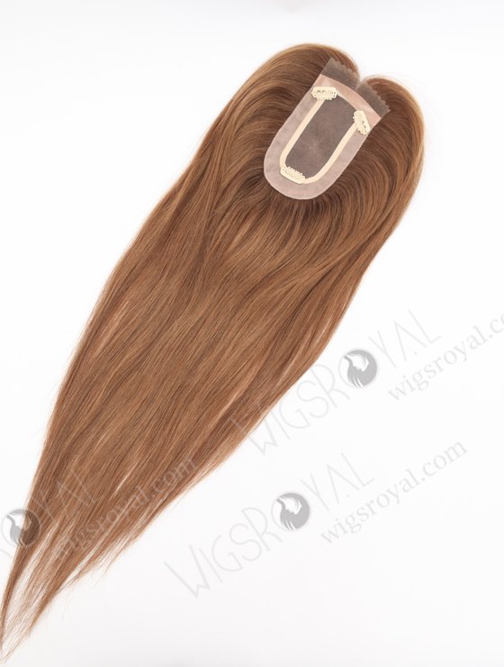 In Stock 2.75"*5.25" European Virgin Hair 16" Straight 8a#/4#/9# Highlights, Roots 4# Color Monofilament Hair Topper Topper-164-24792