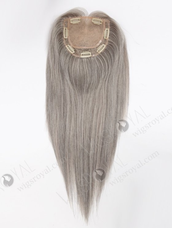 Grey Color All One Length European Human Hair Toppers For White Women WR-TC-087-25187