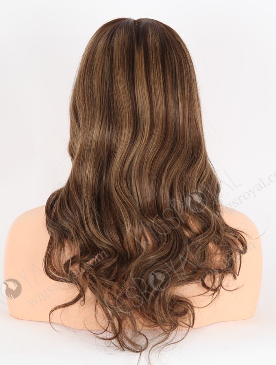Trendy Wigs Best Real Hair Brown Hair Highlight Pretty Wigs | In Stock European Virgin Hair 18" Beach Wave 3# with T3/8# highlights Color Lace Front Silk Top Glueless Wig GLL-08048-25351