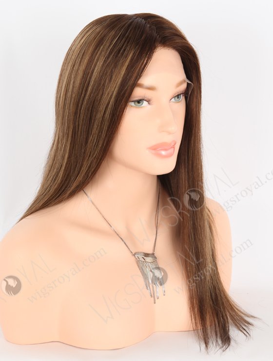 Good Wig Websites Perfect Hairline Straight Human Hair Wigs for Hair Loss | In Stock European Virgin Hair 16" Sraight 3# with T3/8# highlights Color Lace Front Silk Top Glueless Wig GLL-08049-25359