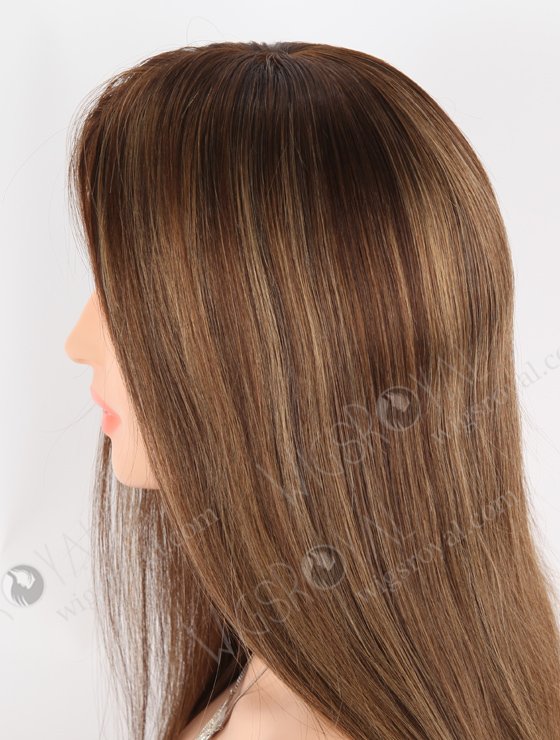 Good Wig Websites Perfect Hairline Straight Human Hair Wigs for Hair Loss | In Stock European Virgin Hair 16" Sraight 3# with T3/8# highlights Color Lace Front Silk Top Glueless Wig GLL-08049-25362