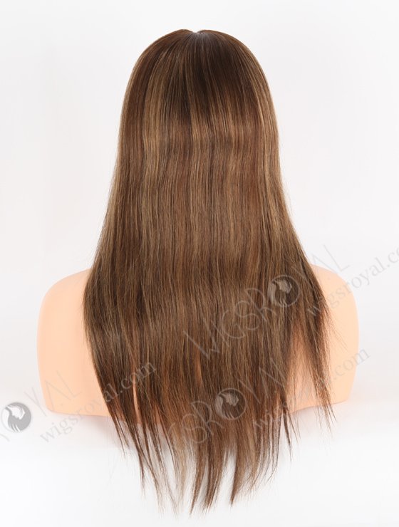 Good Wig Websites Perfect Hairline Straight Human Hair Wigs for Hair Loss | In Stock European Virgin Hair 16" Sraight 3# with T3/8# highlights Color Lace Front Silk Top Glueless Wig GLL-08049-25363