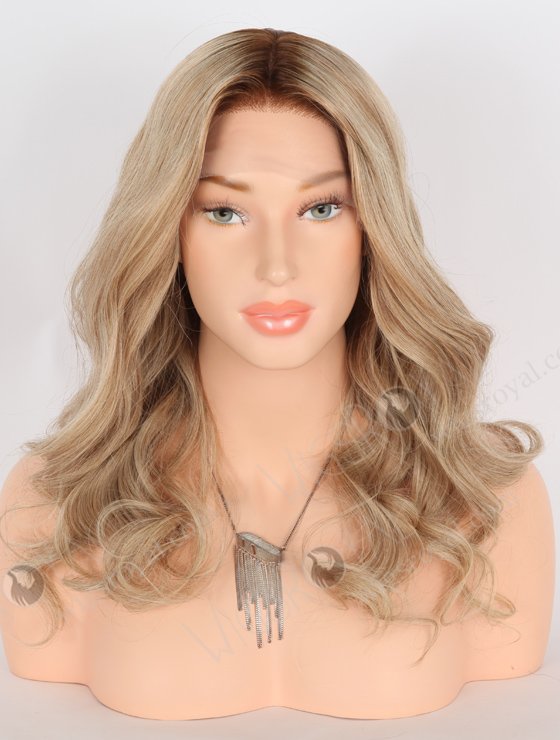 In Stock European Virgin Hair 16" Beach Wave B116 Color Lace Front Silk Top Glueless Wig GLL-08064-25446