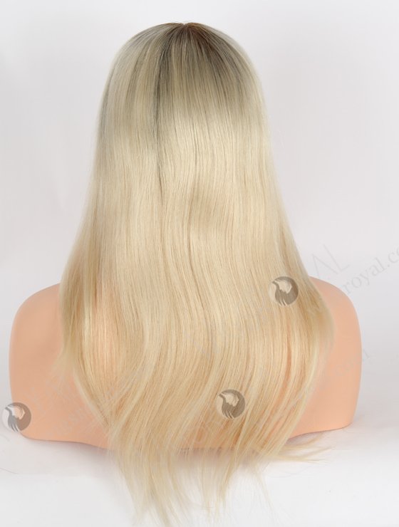 The Best Light Blonde Wig with Brown Roots Full Head Wig for Ladies | In Stock European Virgin Hair 16" Straight T9/60# Color Lace Front Silk Top Glueless Wig GLL-08039-25387