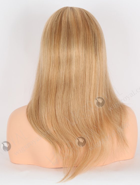 Quality Wigs Online Stunning 16 Inch Silk Top Glueless Cap Honey Blonde Wig with Brown Highlights GLL-08050-25496