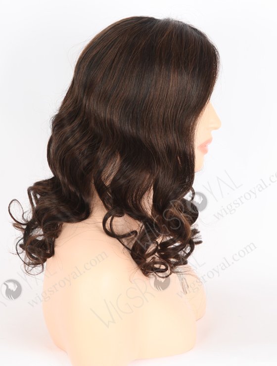 In Stock European Virgin Hair 16" Beach Wave T1/3# With 1# Highlights Color Lace Front Wig RLF-08026-25561