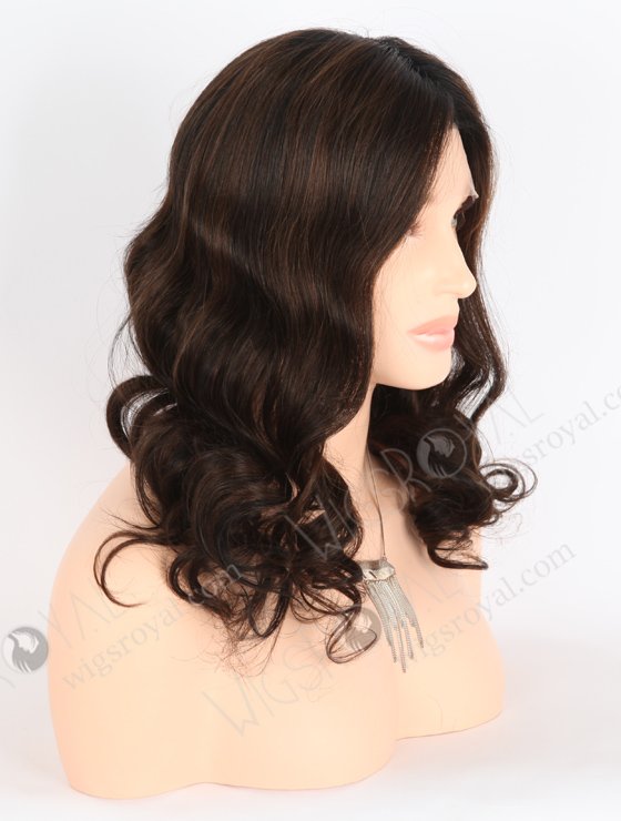 In Stock European Virgin Hair 16" Beach Wave T1/3# With 1# Highlights Color Lace Front Wig RLF-08026-25564