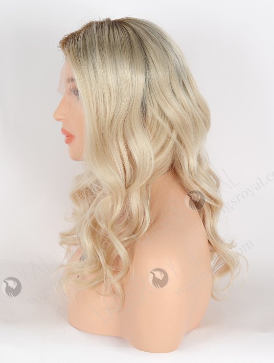 In Stock European Virgin Hair 16" Beach Wave T9#/white Color Lace Front Wig RLF-08028-25583