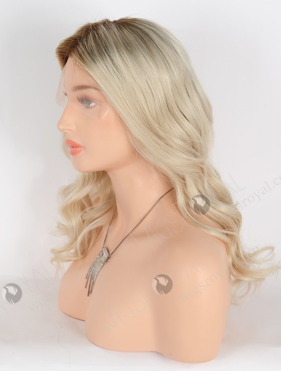 In Stock European Virgin Hair 16" Beach Wave T9#/white Color Lace Front Wig RLF-08028-25584