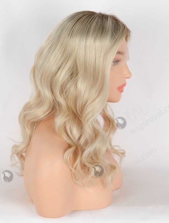 In Stock European Virgin Hair 16" Beach Wave T9#/white Color Lace Front Wig RLF-08028-25586