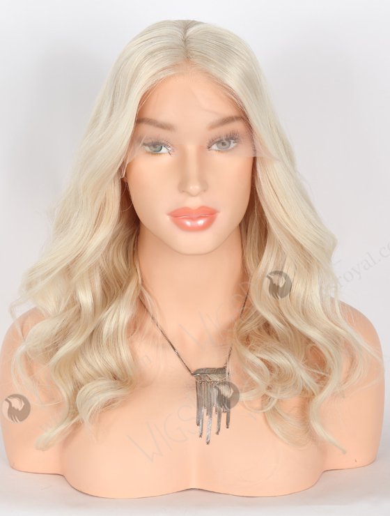 Stylish Natural Looking Platinum Blonde Lace Front Wigs 16 Inch Beach Wave European Hair RLF-08018-25537