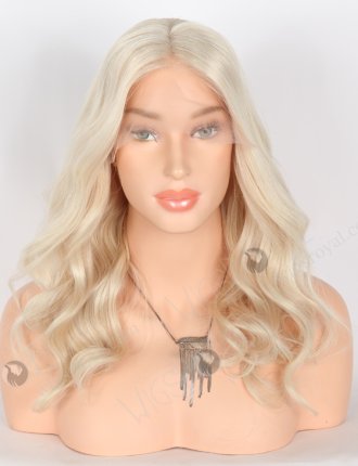 Stylish Natural Looking Platinum Blonde Lace Front Wigs 16 Inch Beach Wave European Hair RLF-08018