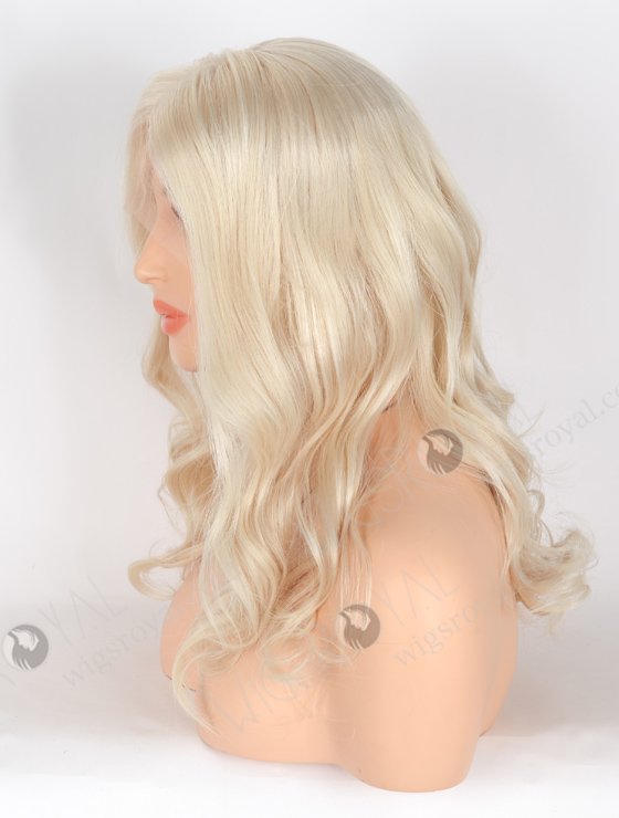 Stylish Natural Looking Platinum Blonde Lace Front Wigs 16 Inch Beach Wave European Hair RLF-08018-25540