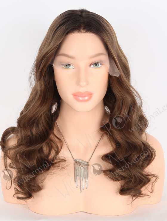 In Stock European Virgin Hair 20" Beach Wave T2/10# With T2/8# Highlights Color Lace Front Wig RLF-08033-25613