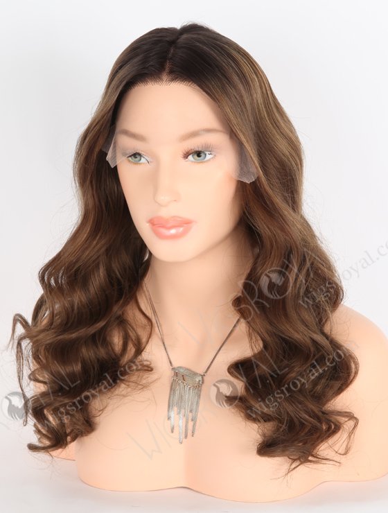 In Stock European Virgin Hair 20" Beach Wave T2/10# With T2/8# Highlights Color Lace Front Wig RLF-08033-25614