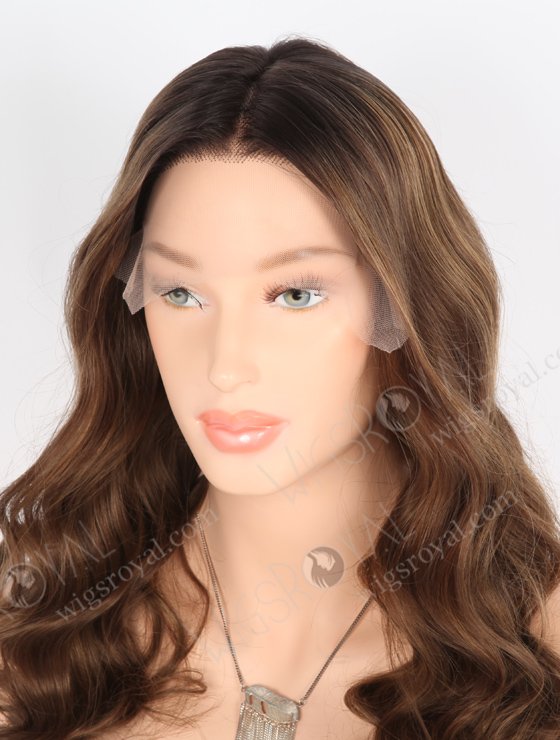 In Stock European Virgin Hair 20" Beach Wave T2/10# With T2/8# Highlights Color Lace Front Wig RLF-08033-25615