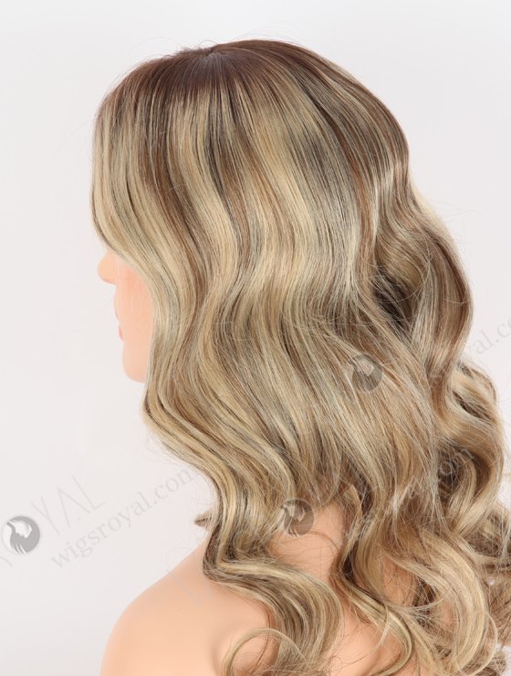 In Stock European Virgin Hair 16" Beach Wave T4/22# With 4# Highlights Color Lace Front Wig RLF-08023-25786