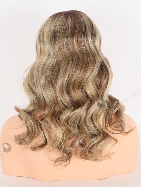 In Stock European Virgin Hair 16" Beach Wave T4/22# With 4# Highlights Color Lace Front Wig RLF-08023-25785