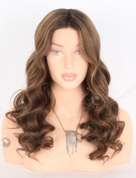 In Stock European Virgin Hair 20" Beach Wave T2/10# With T2/8# Highlights Color Lace Front Wig RLF-08032