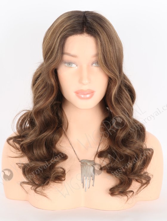 In Stock European Virgin Hair 20" Beach Wave T2/10# With T2/8# Highlights Color Lace Front Wig RLF-08032